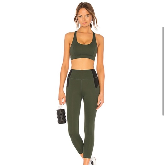 lovewave green sports bra and legging set